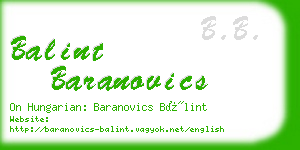 balint baranovics business card